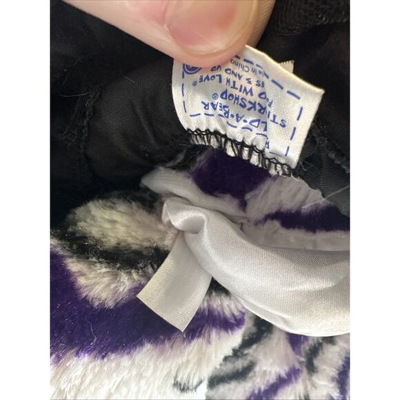 Build A Bear Black White Purple Zebra Striped Teddy 18” Plush with Top & Skirt - Picture 7 of 9